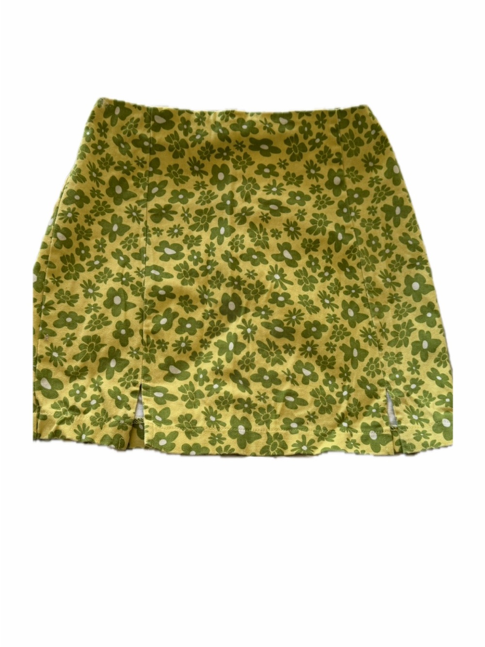 Y2K Green Floral Mini Skirt